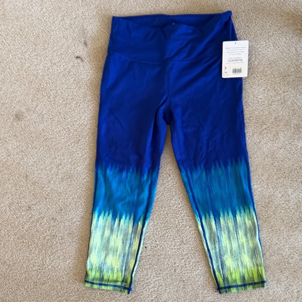 Athleta ombre multicolored capri leggings size S NWT